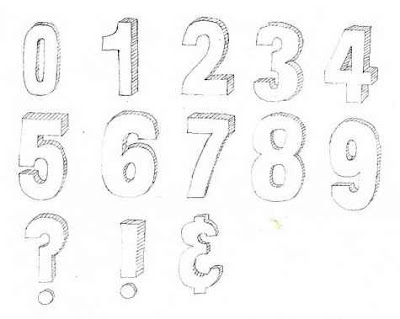 Drawing Sketch Graffiti Alphabet and Numbers