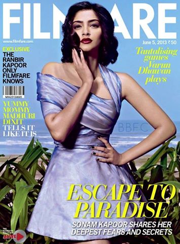 Hot Sonam Kapoor on the cover page of Filmfare 