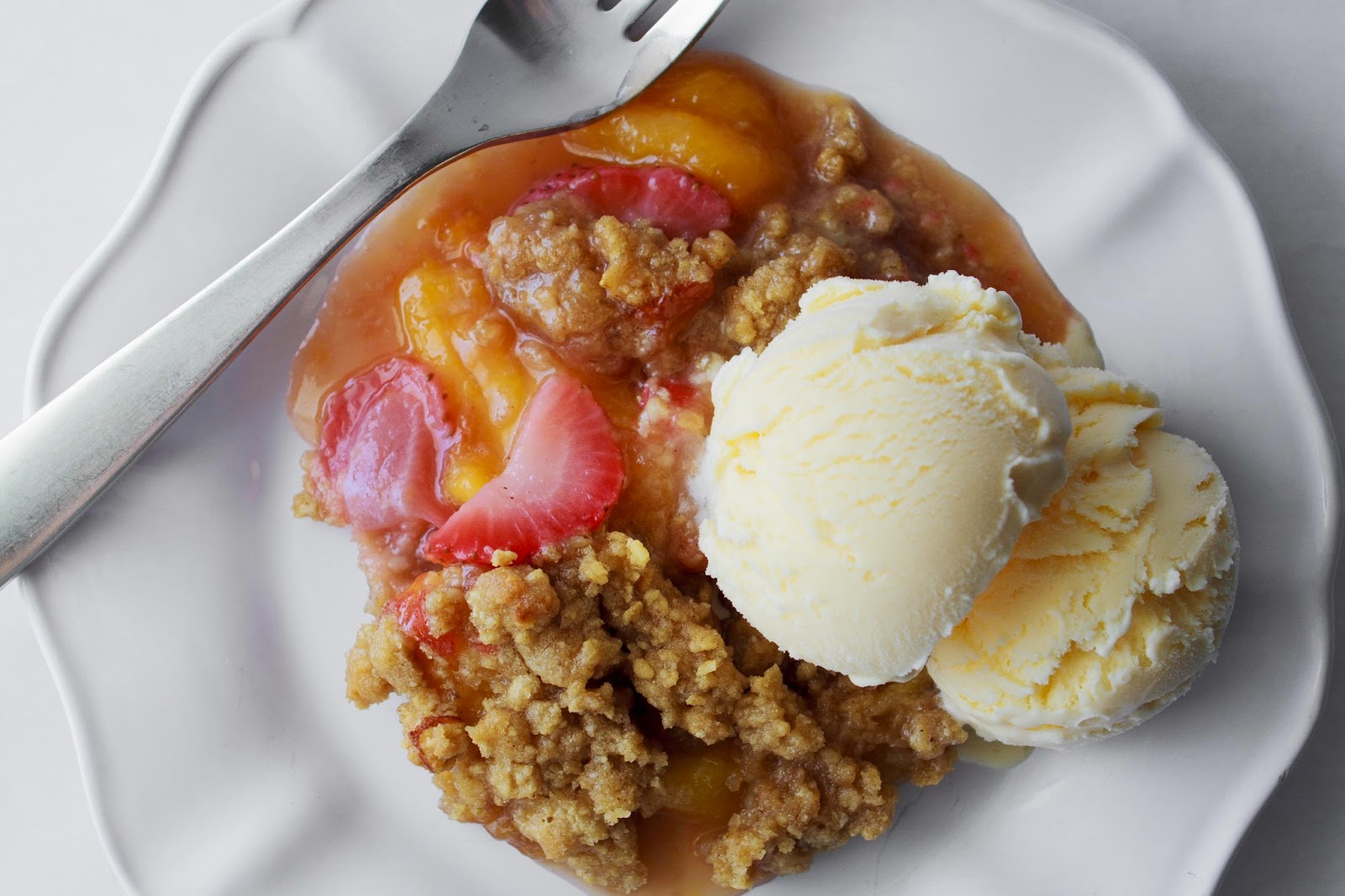 My Name Is Snickerdoodle Strawberry Nectarine Crisp