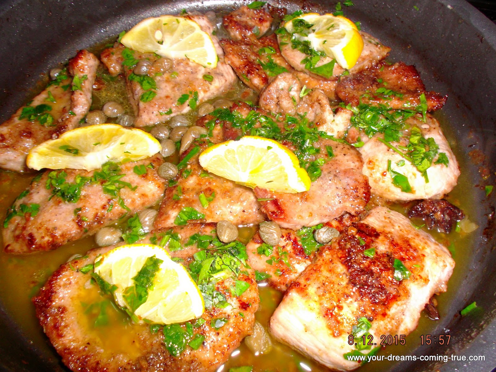 Veal Piccata With A Greek Twist.