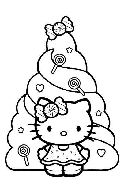 HELLO KITTY COLORING PAGES