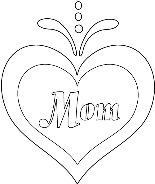 Coloring Heart for Mom ~ Child Coloring