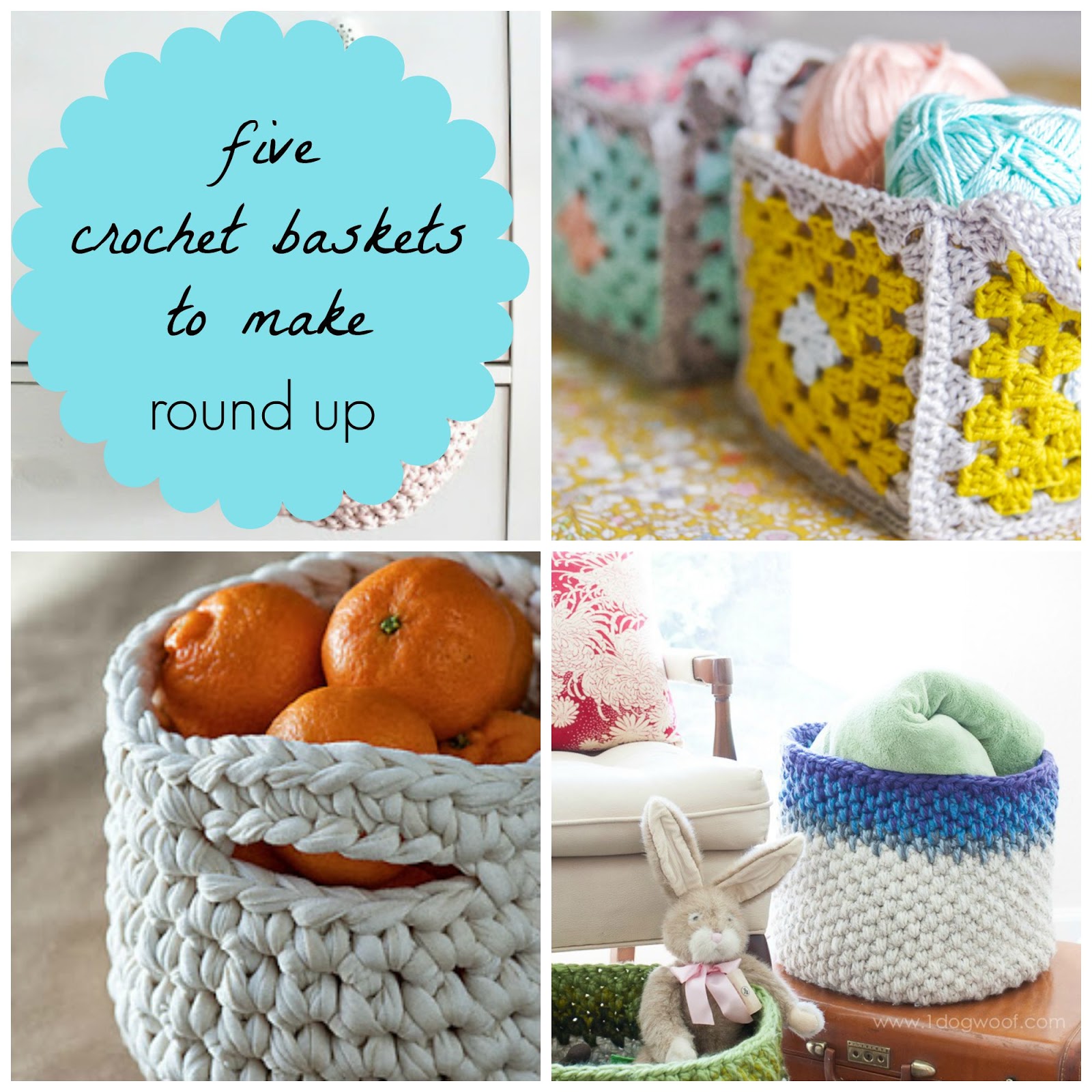 Crochet Baskets Round Up