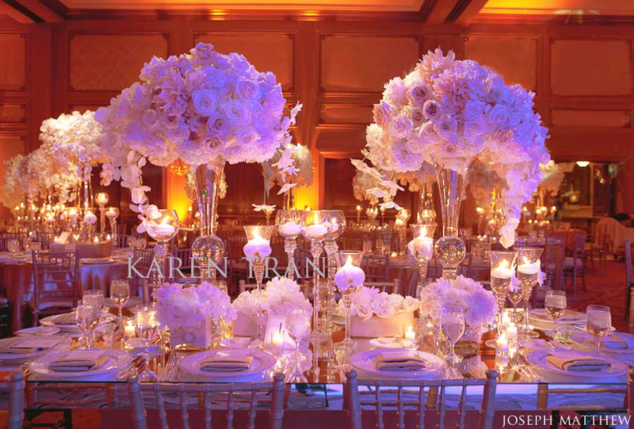 The Rose Colored Aisle Candelabra Centerpieces