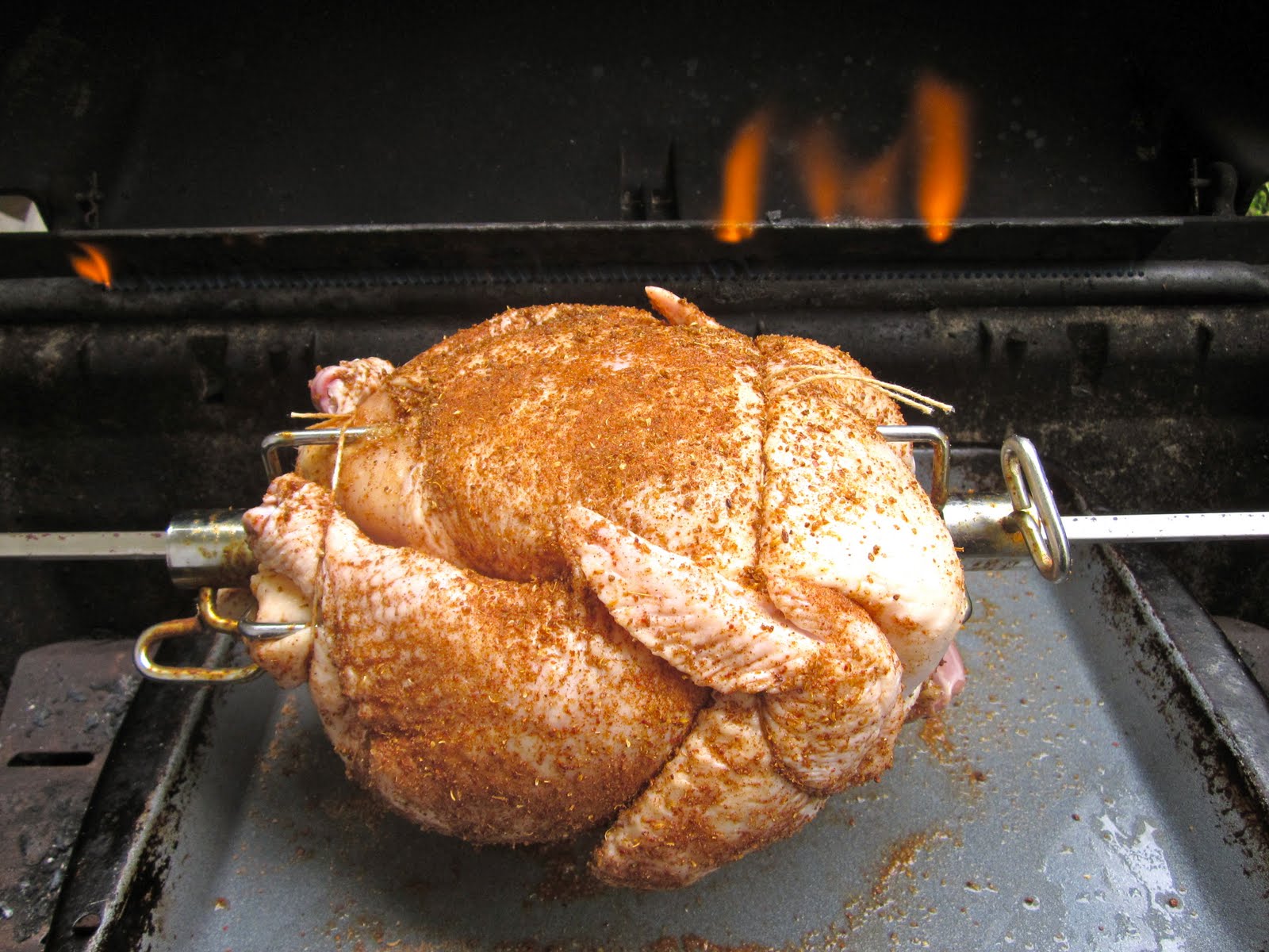 What's for dinner Morrocan Spiced spit roast chicken