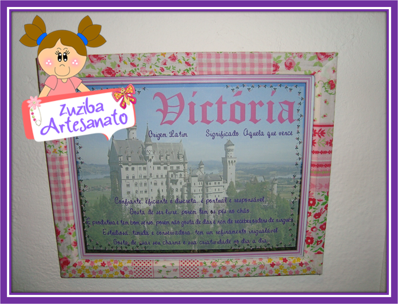 Zuziba Artesanato Quadro Significado do Nome Armario Branco Para Quarto ~ Zuziba Artesanato Quadro Significado do Nome