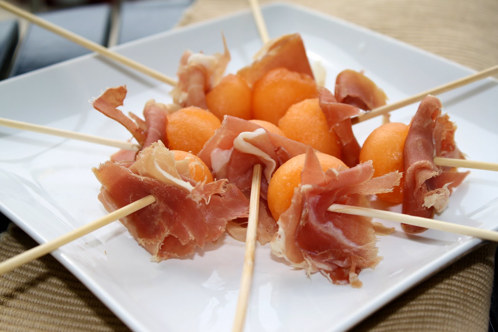 That's so Michelle... Melon and Prosciutto with a Honey Balsamic Dip