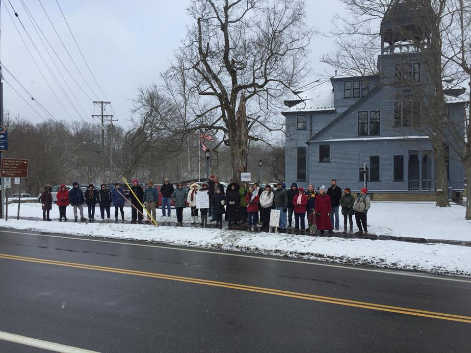 There were more than 30 of us on the corner