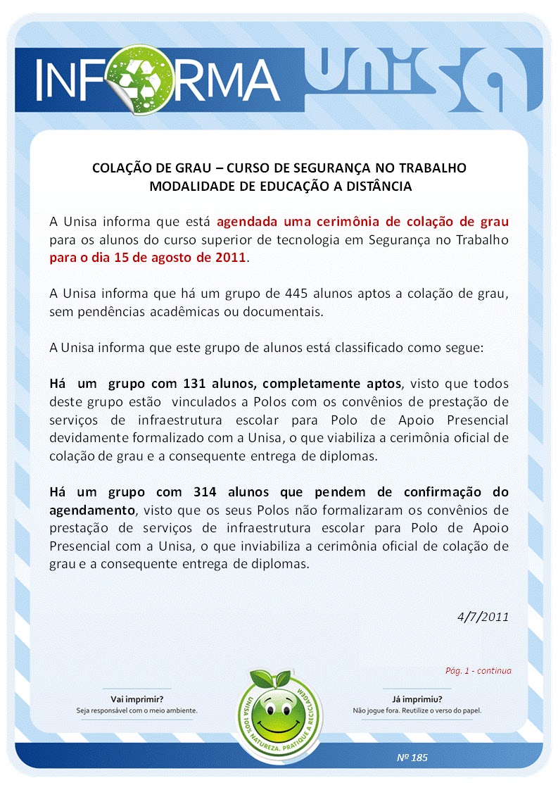 Curso superior de tecnologia em seguranca no trabalho