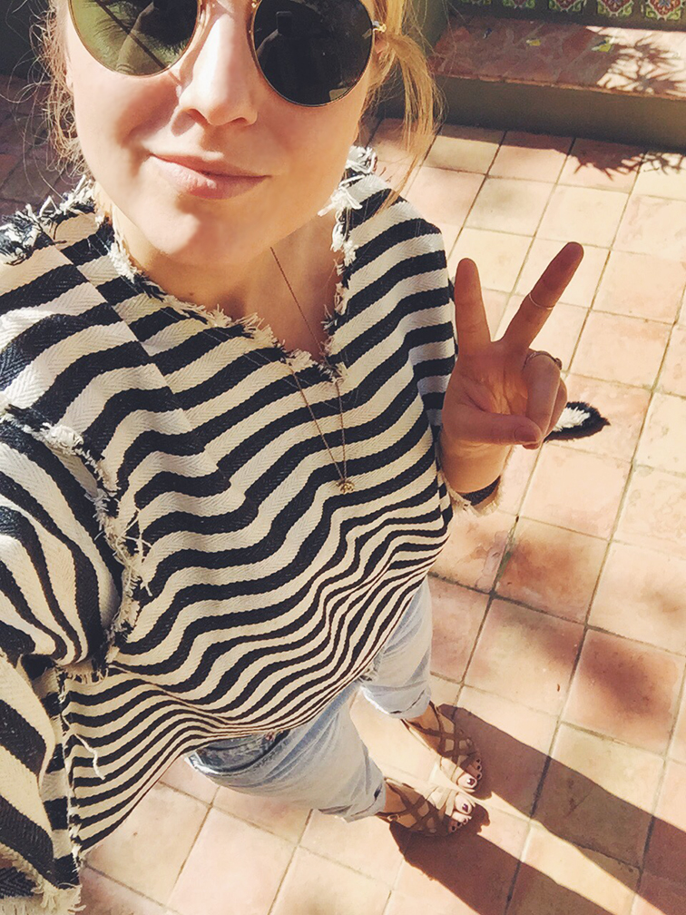 Fashion Over Reason, LA, Los Angeles, California, OOTD, Need Supply burlap Striped top, VERAMEAT elephant pendant, Michael Kors Collection crisscross suede sandals, Ray-Ban Lennon sunglasses Fashion Over Reason, LA, Los Angeles, California, OOTD, Need Supply burlap Striped top, VERAMEAT elephant pendant, Michael Kors Collection crisscross suede sandals, Ray-Ban Lennon sunglasses