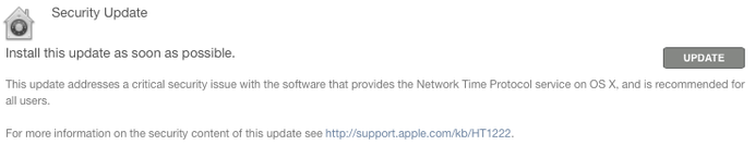 Download NTP Security Update for OS X Yosemite, OS X Mavericks, OS X Mountain Lion Download NTP Security Update for OS X Yosemite, OS X Mavericks, OS X Mountain Lion