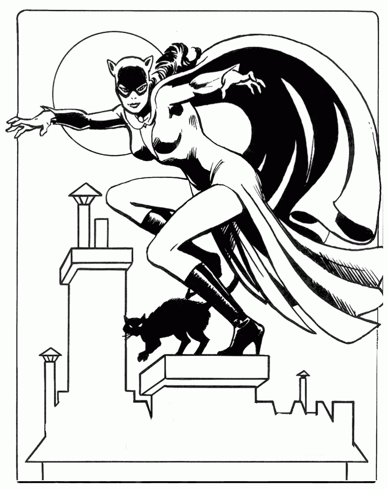 coloring: Catwoman coloring pictures for kids