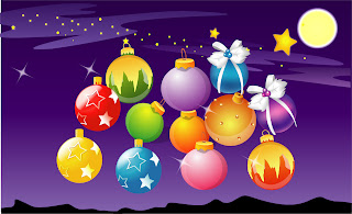 夜空を彩るクリスマス飾り CHRISTMAS ELEMENT VECTOR MATERIAL イラスト素材2