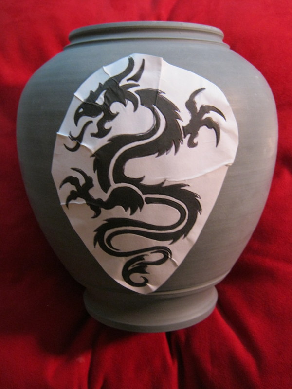 Dragon Urn Carving and Tattooed