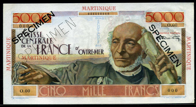Martinique banknotes 1000 Francs Union Française note 1947 