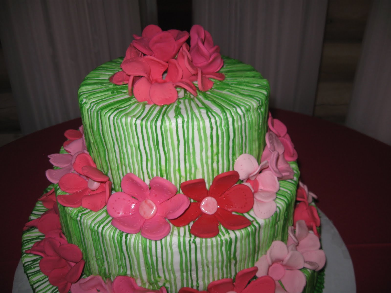 ChubbyHubbyCakes Pink and green wedding cake
