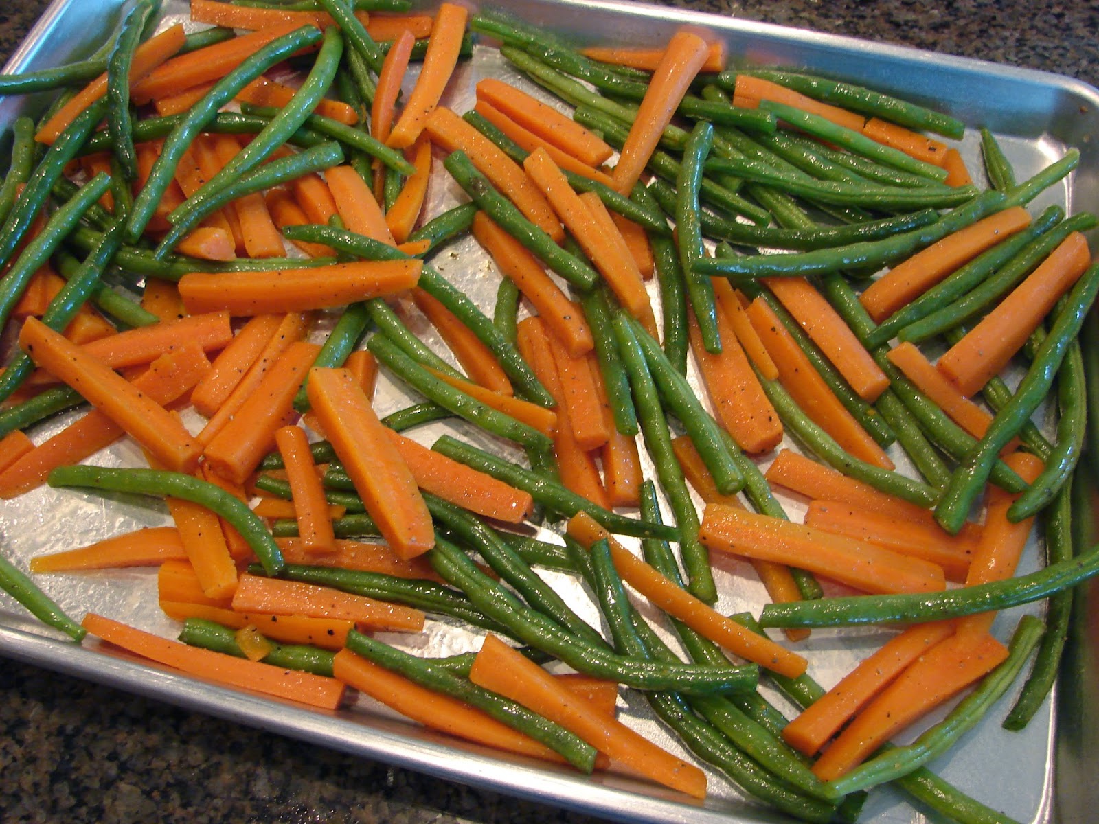 A Bear in the Kitchen Roasted Carrots and Green Beans