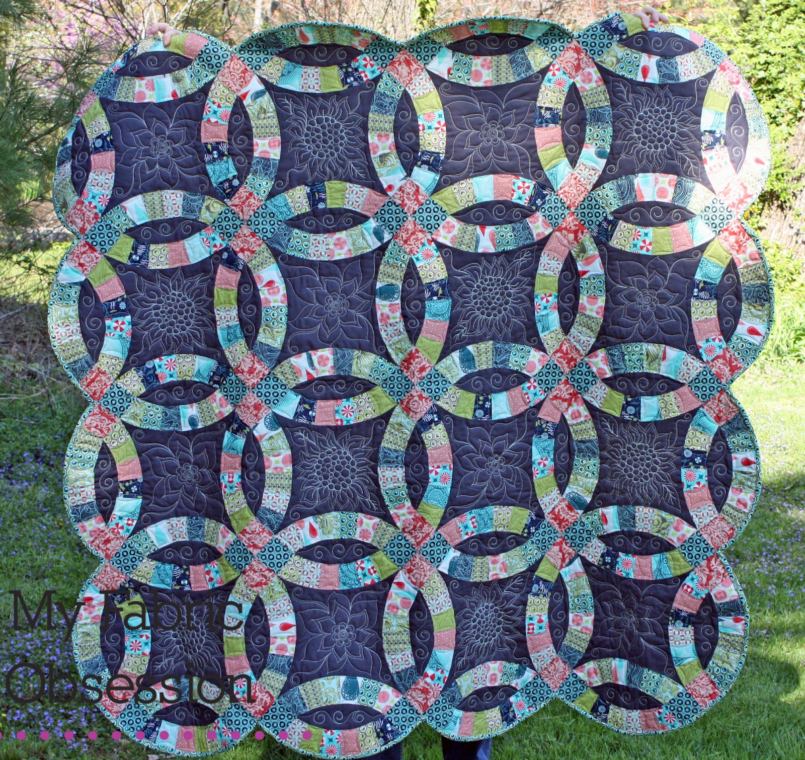 My Fabric Obsession Double Wedding Ring Finished