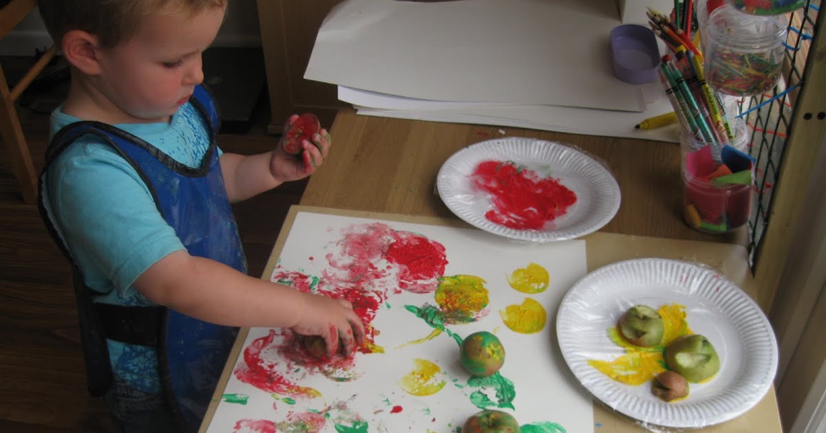 Preschool Play Apple Printing & Rolling