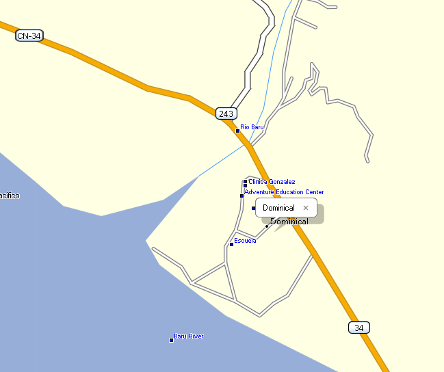 Dominical Costa Rica Map