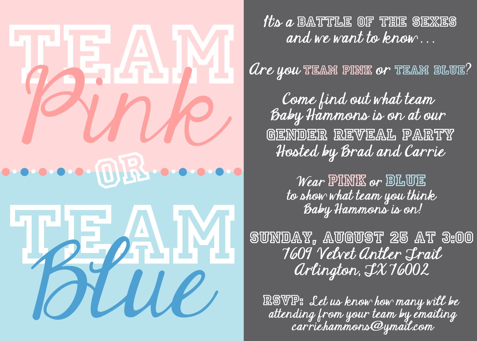 Tales from Our Fairytale Team Pink vs. Team Blue A Gender Reveal Party