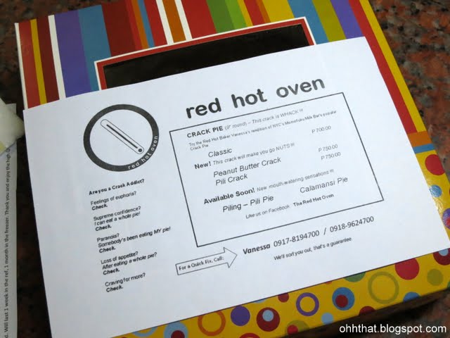 RED HOT OVEN CRACK PIE