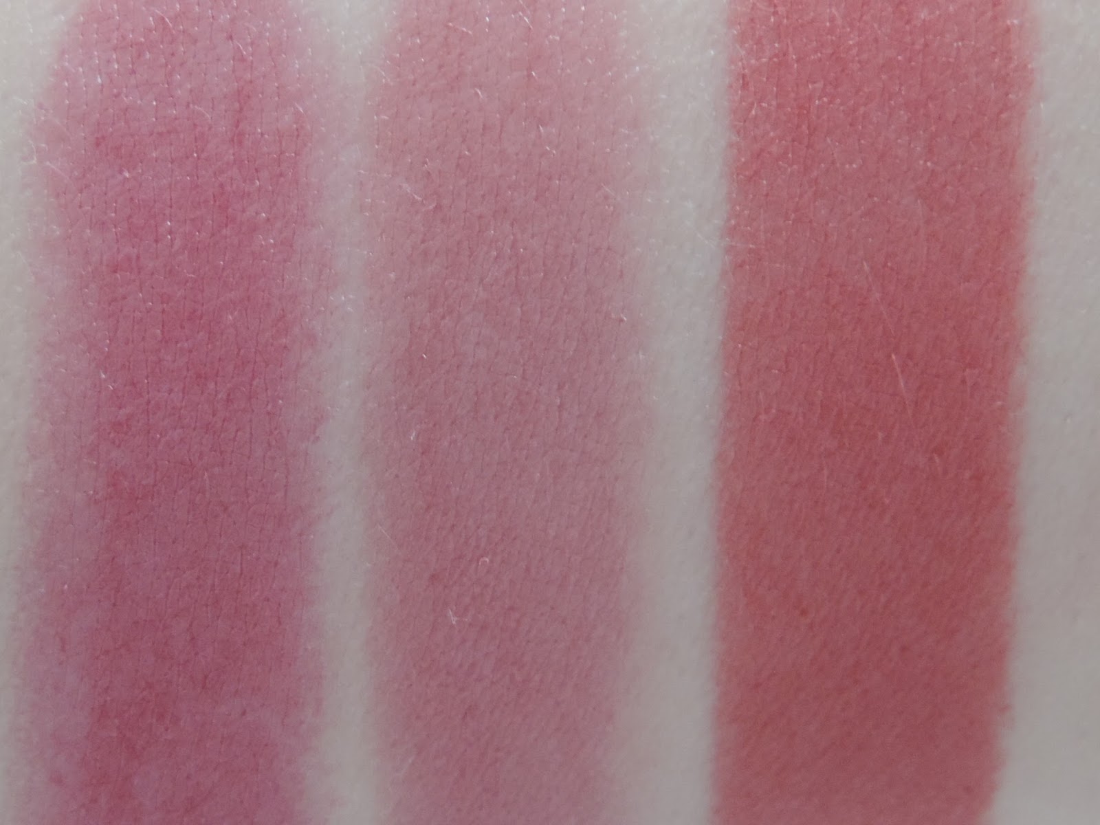 Swatches (from Left): MAC Syrup, MAC Plumful, Estee Lauder Dynamic