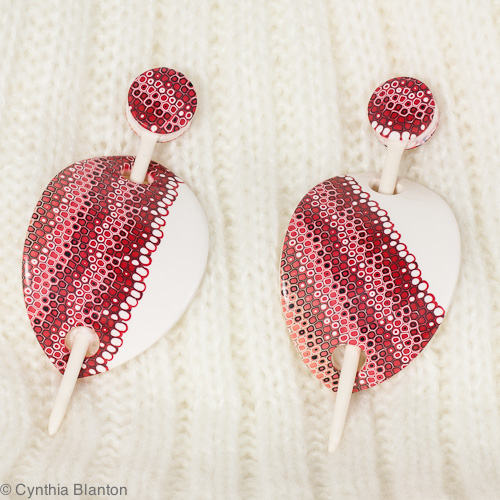 Cynthia Blanton Studio Retro Pixelated Cane Shawl Pins