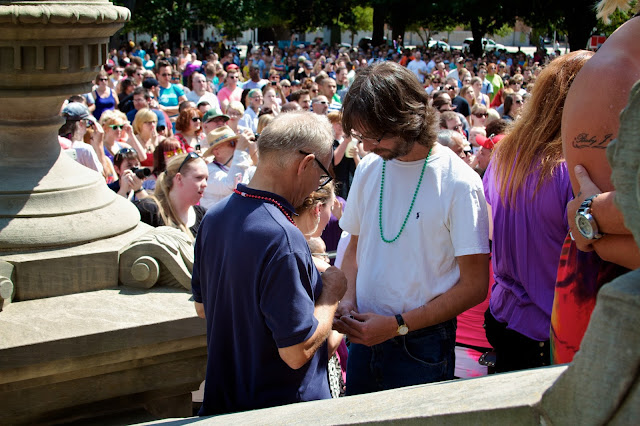 Commitment ceremony. Michigan Pride Rally at the Capitol 2013, Lansing. by Tammy Sue Allen. Commitment ceremony. Michigan Pride Rally at the Capitol 2013, Lansing. by Tammy Sue Allen.