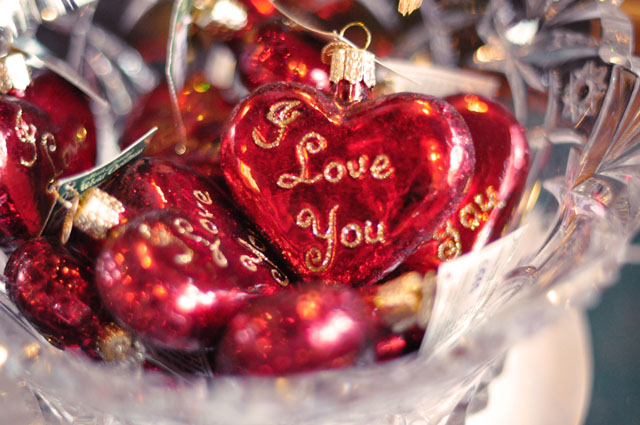 i love you heart ornaments