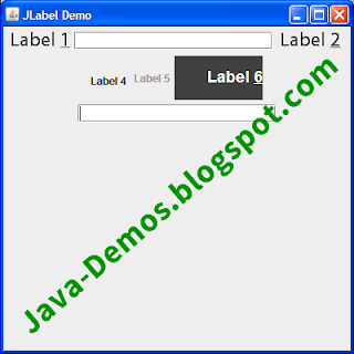 Screenshot of JLabel Example