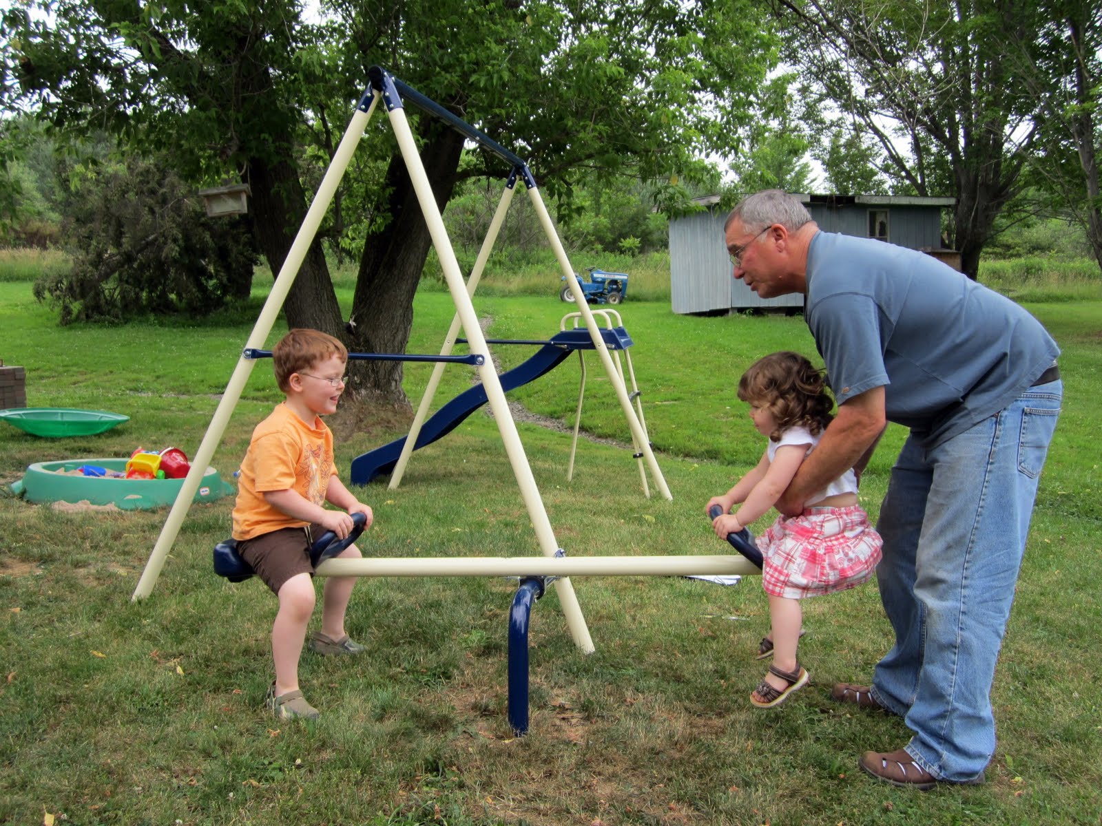 A Creative Surprise with a New Swing Set