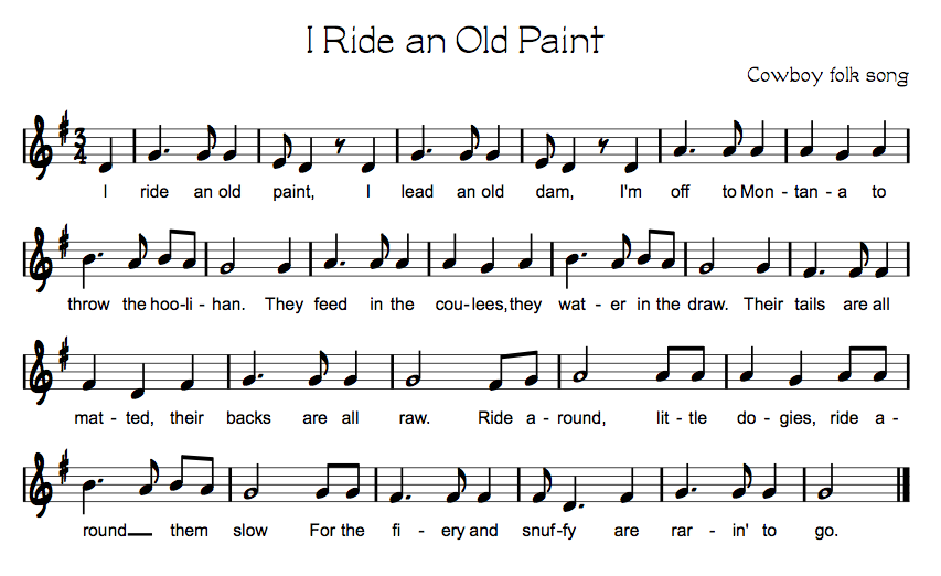 Folk Songs in 3/4 Time Beth's Notes