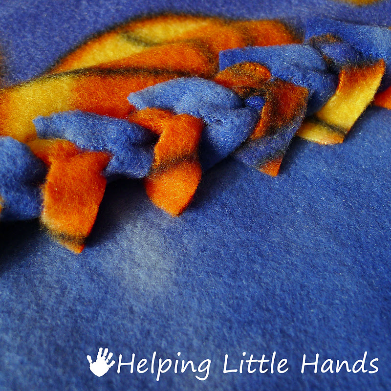Pieces by Polly Double Layered NoSew "Braided" Fleece Blanket Tutorial
