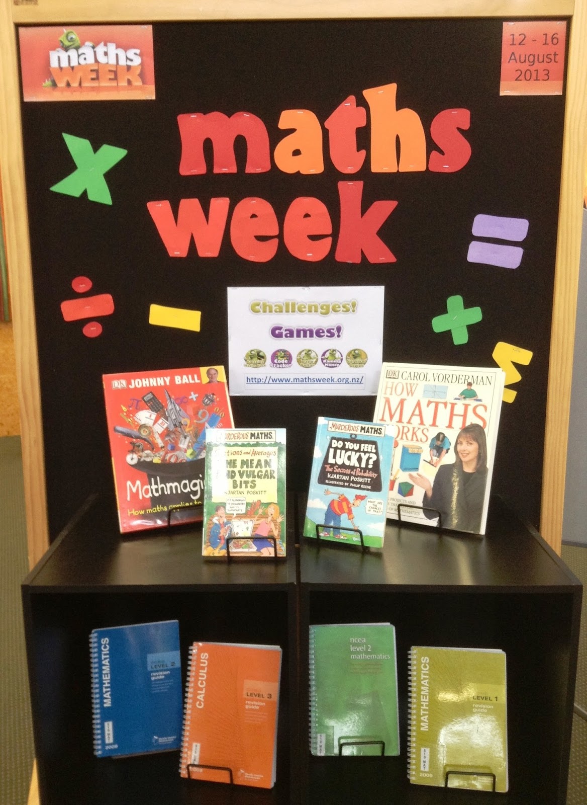 Library Displays Maths Week (New Zealand)