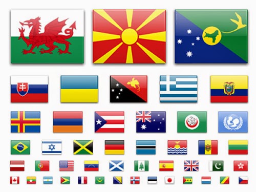 Flags in 6 different sizes Flags in 6 different sizes