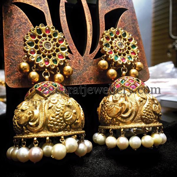 Exclusive Kundan Jhumkas by Panicaa - Jewellery Designs