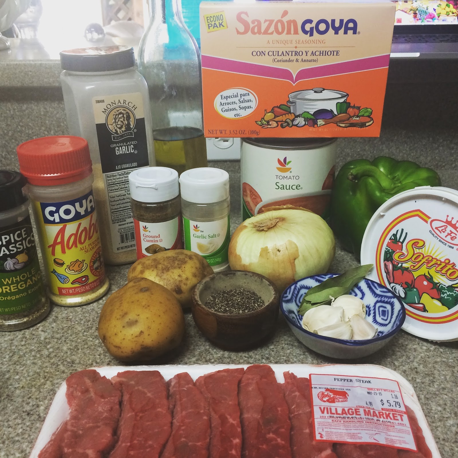 Puerto Rican Styled Pepper Steak