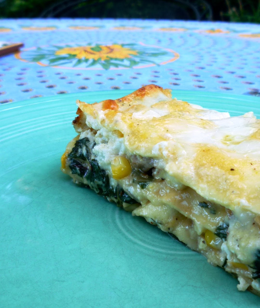 For Love of the Table Summer Lasagne...with Swiss Chard, Corn Pesto