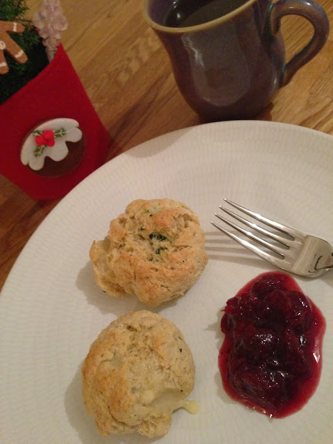 Wasabi Scone with Cranberry Sauce