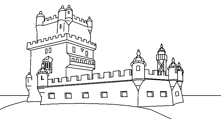 Castillo en blanco y negro para colorear ~ Dibujos para Colorear ... Castillo en blanco y negro para colorear ~ Dibujos para Colorear ...