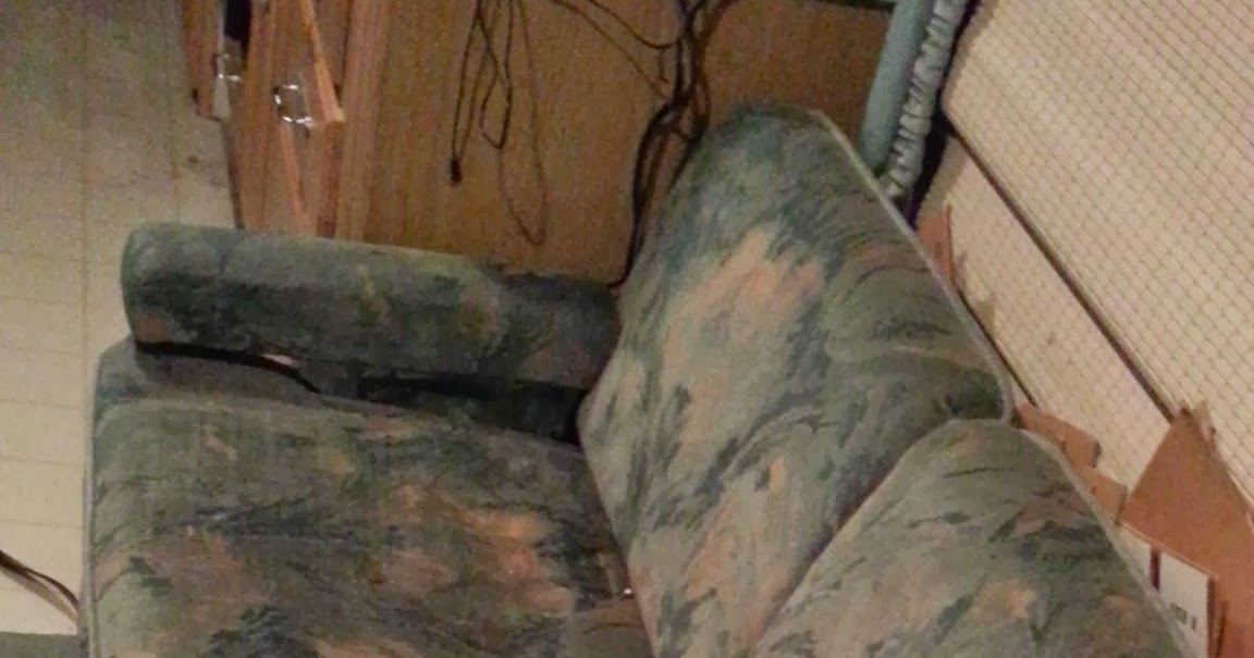 My Old RV Couch removed first step