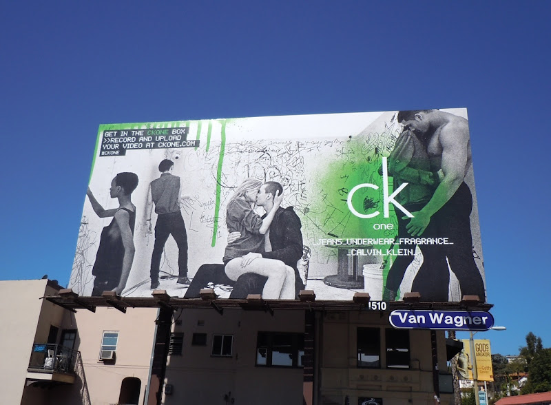 CK One kissing billboard
