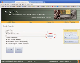 NC State Archives MARS Online Catalog Search
