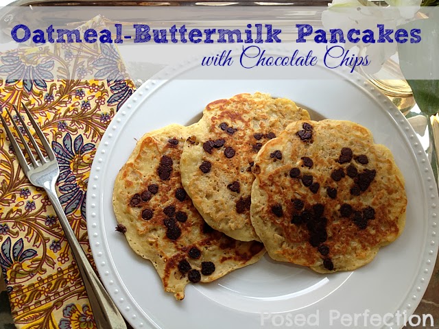 Oatmeal Buttermilk Pancakes with Chocolate Chips Oatmeal Buttermilk Pancakes with Chocolate Chips