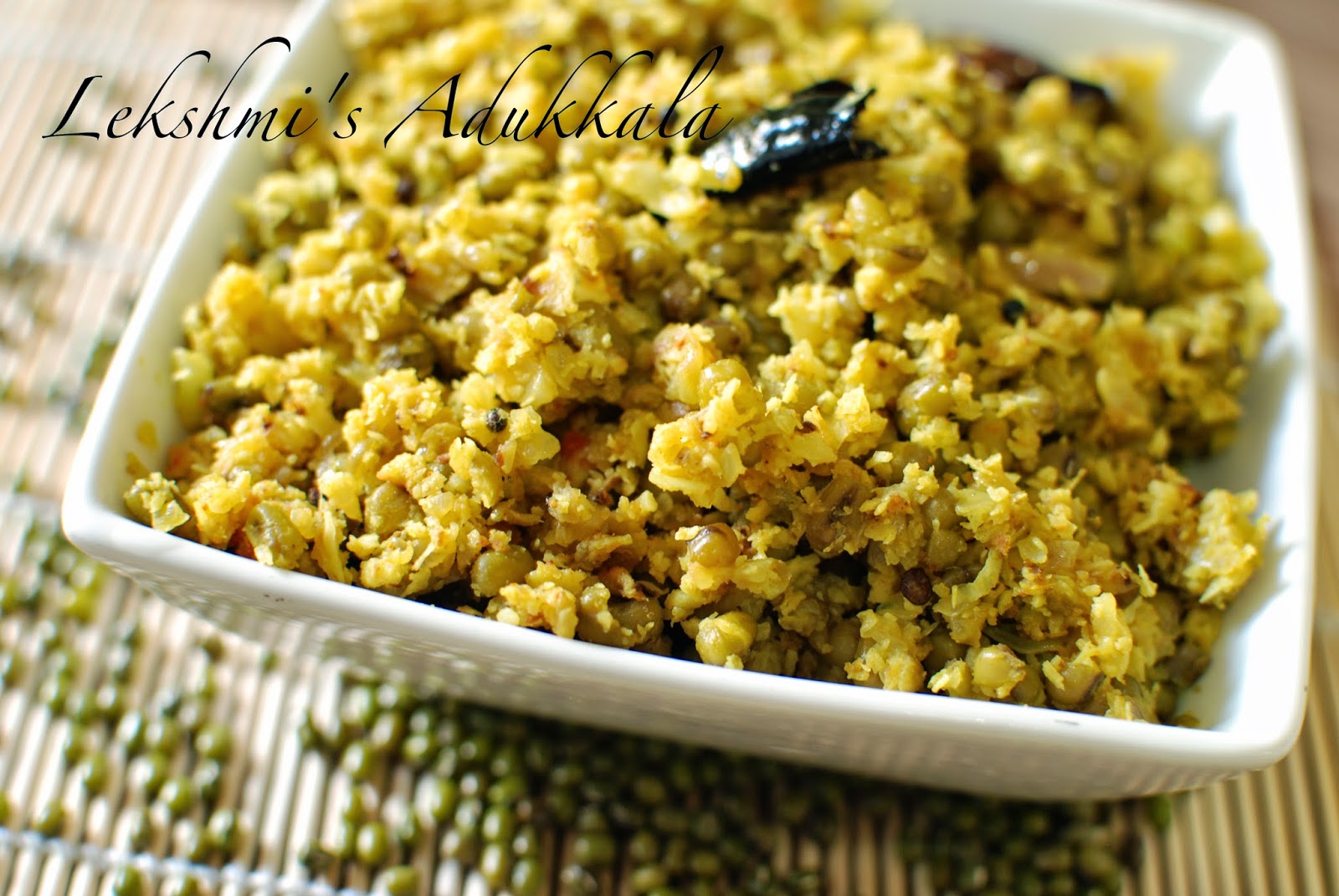 Lekshmi S Adukkala Cabbage Cherupayar Thoran Cabbage Green Gram Stir Fry