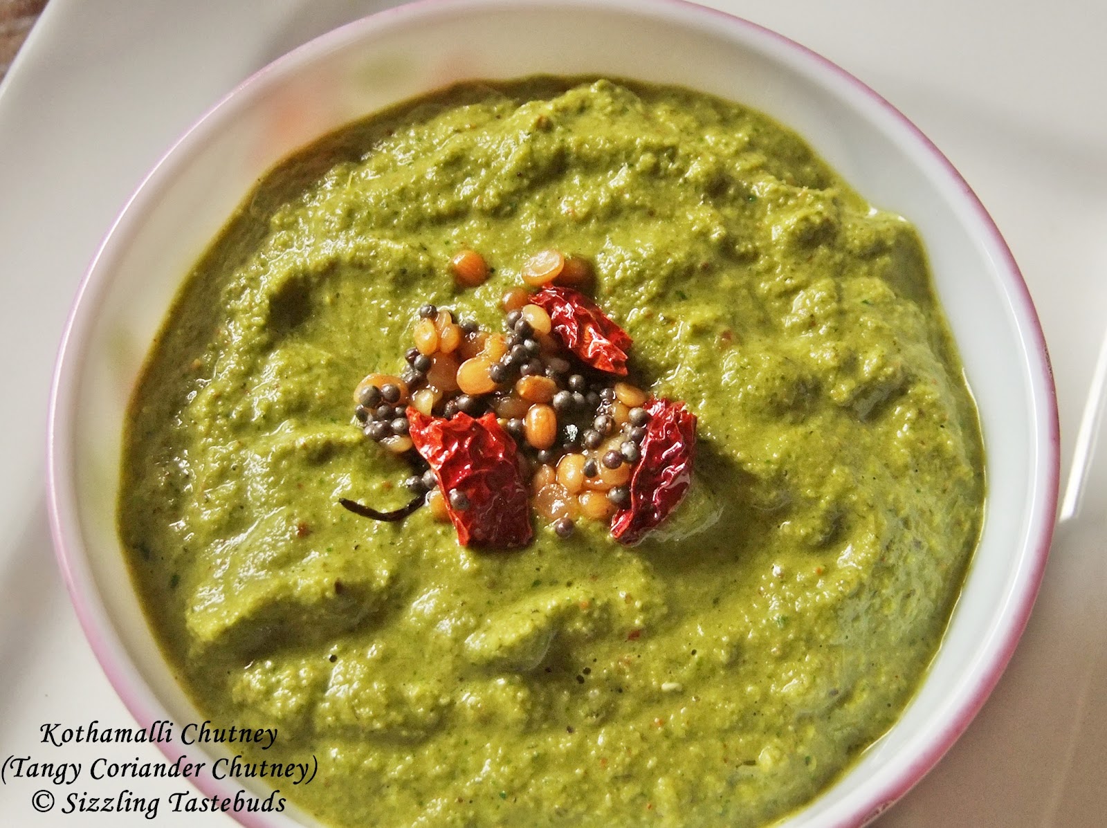 Sizzling Tastebuds Kothamalli Chutney Tangy Coriander Chutney