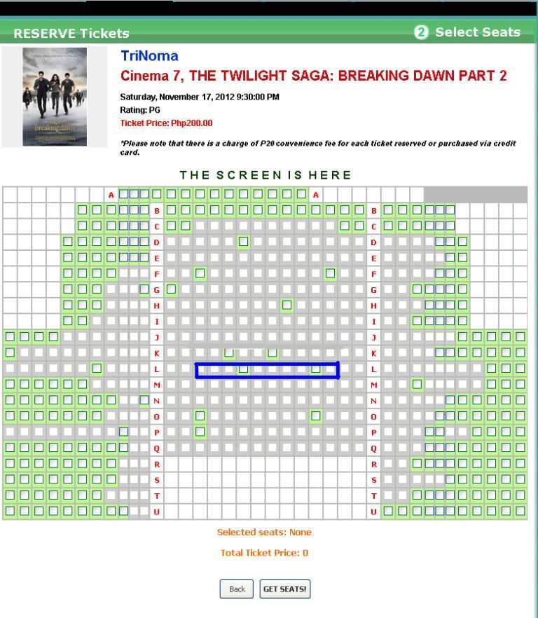 Imax Seating Chart