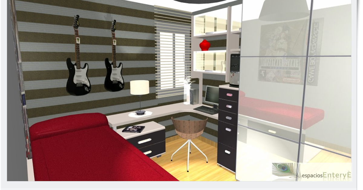 EnteryÈ: Un dormitorio para un joven Rockero