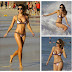 Gemma Merna rocks a white bikini at the beach in Dubai